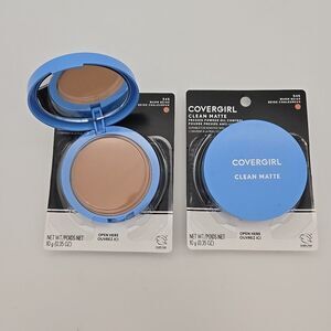 2-Pack CoverGirl Clean Matte Pressed Powder, Warm Beige 545, 0.35‎ oz – New